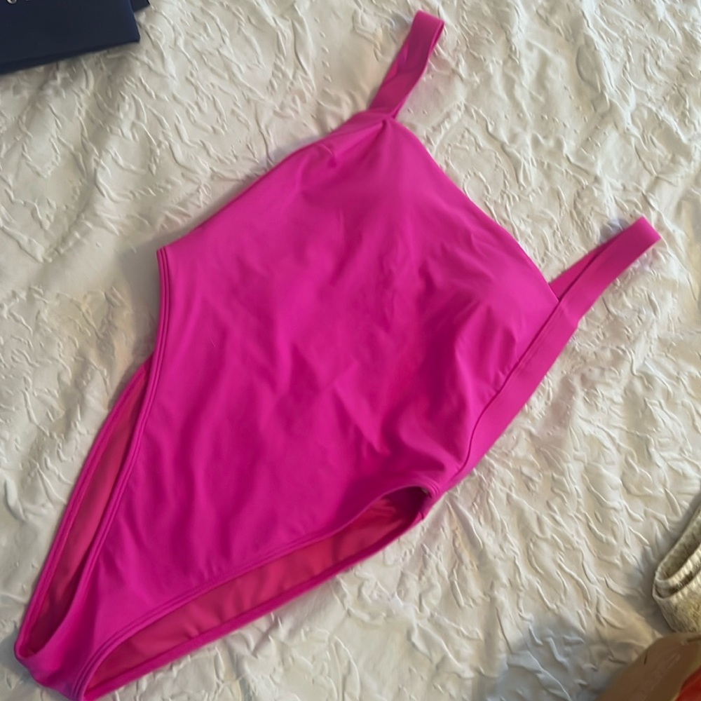Hot pink one piece swimsuit